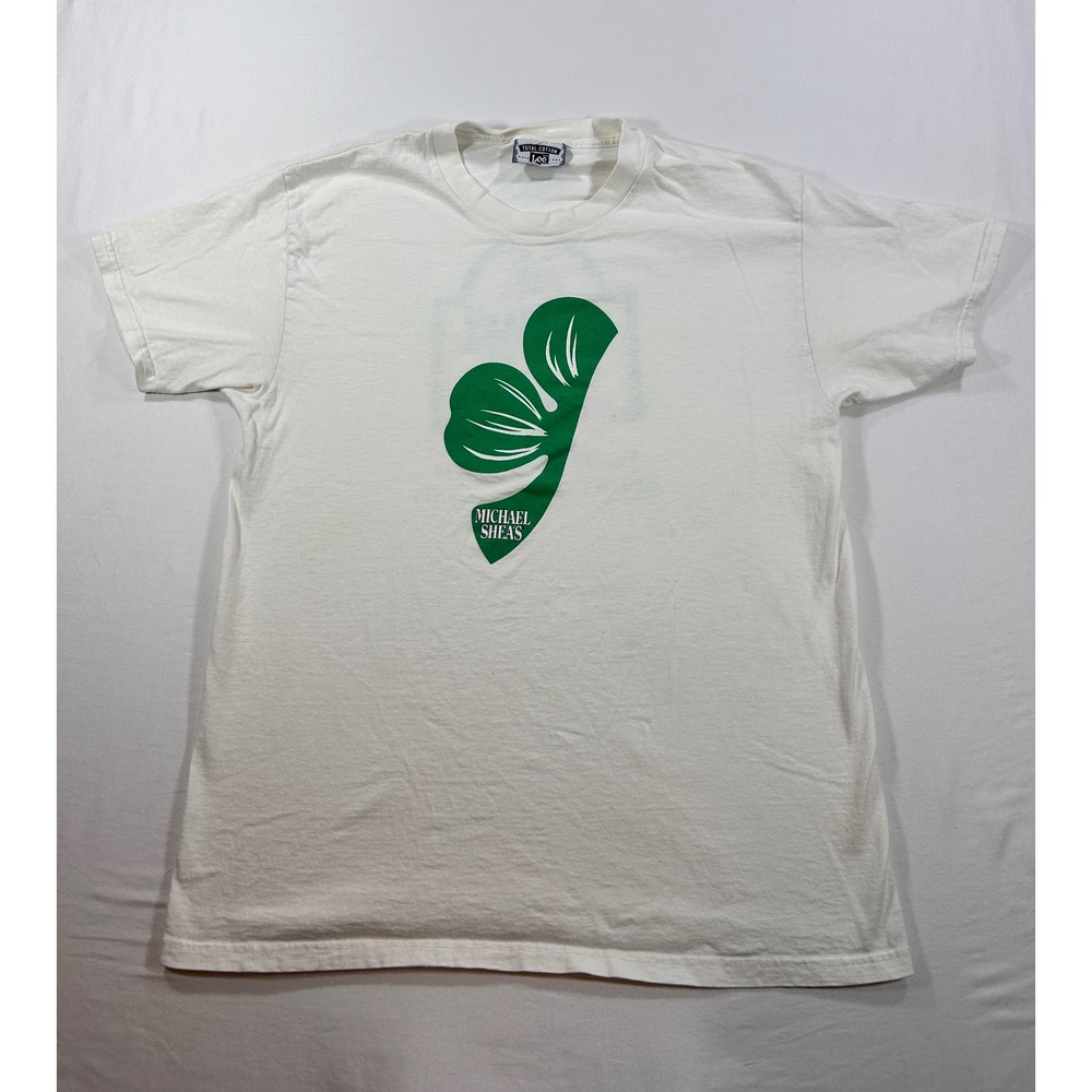 Vintage Lee Michael Sheas Irish Amber Beer T-Shirt White Large Made in USA 90s